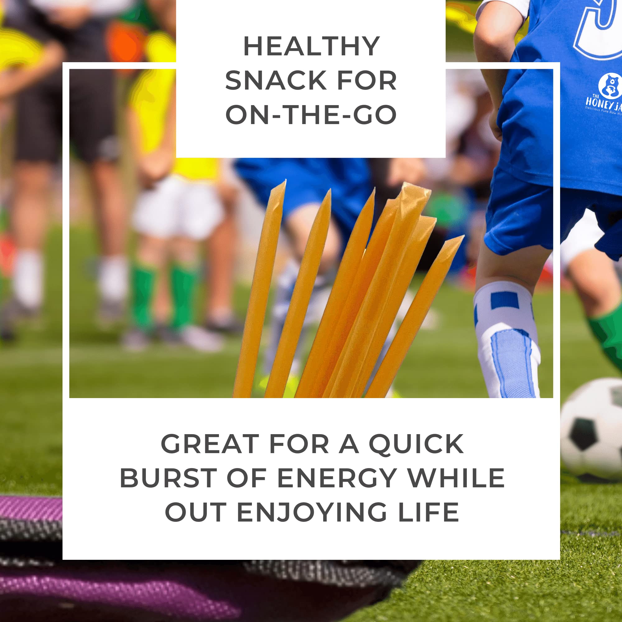 The Honey Jar Peach Flavored Honey Sticks on-the-go, convenient snack for busy mornings