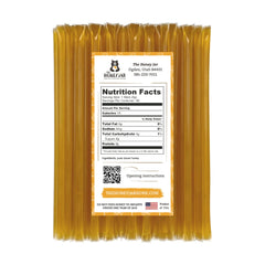 The Honey Jar Plain Honey Sticks close-up reveals real honey drizzle for natural sweetness.