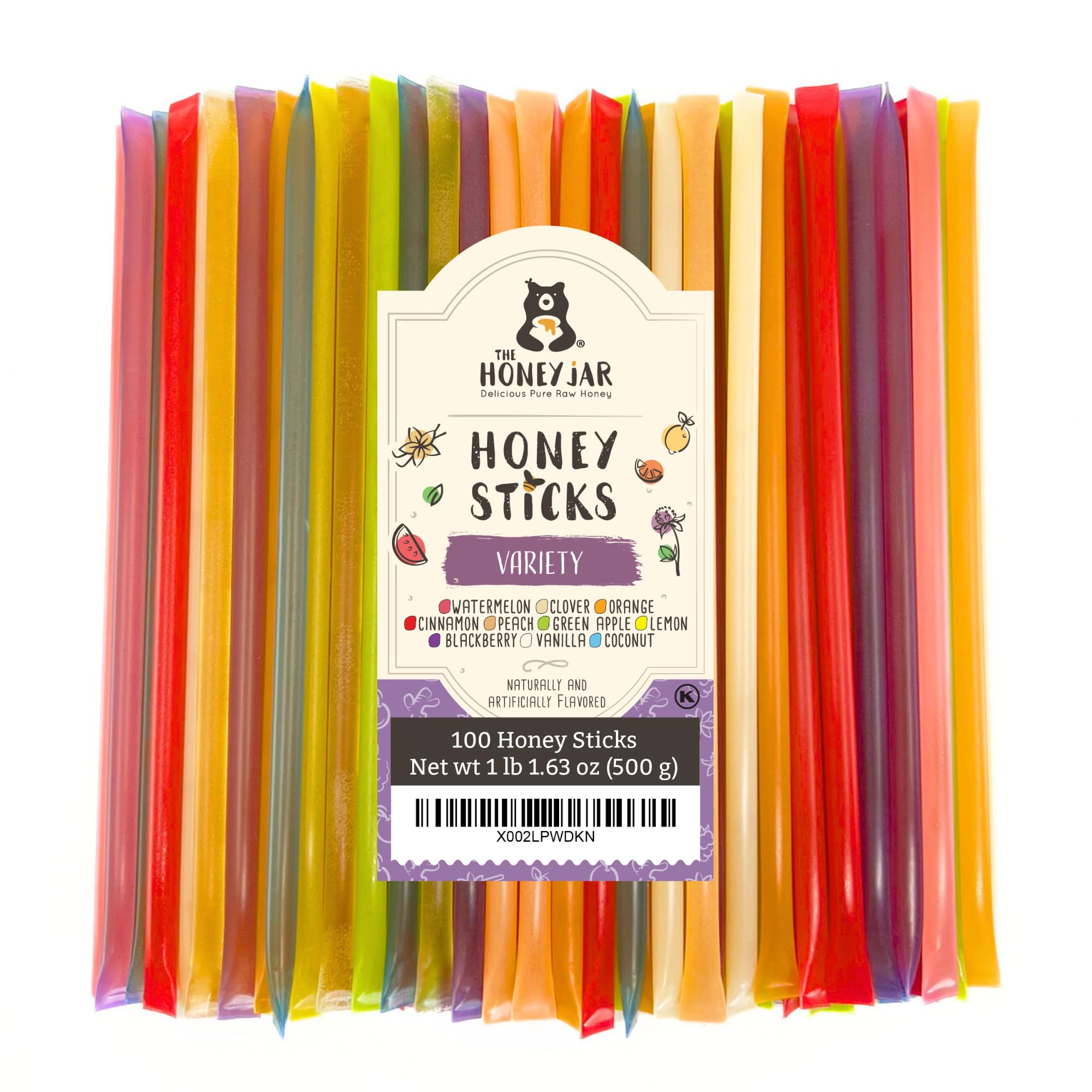 The Honey Jar variety-pack sticks in packaging for convenient on-the-go sweetness.