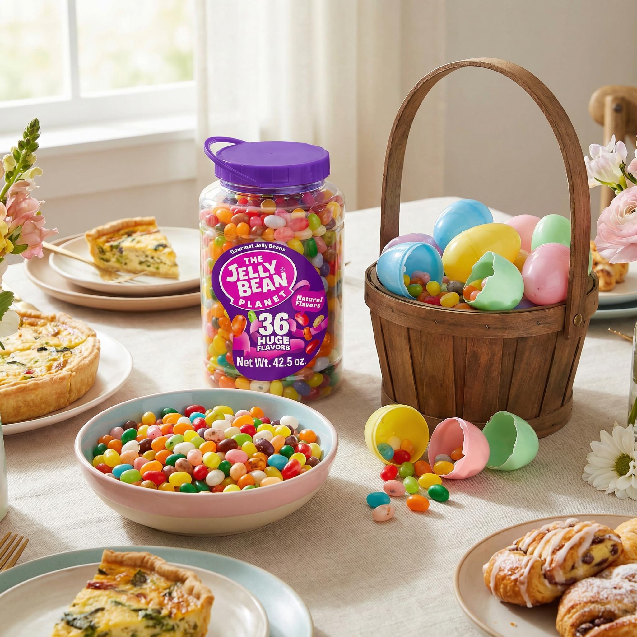 The Jelly Bean Planet Easter candy shot emphasizing seasonal celebration appeal.