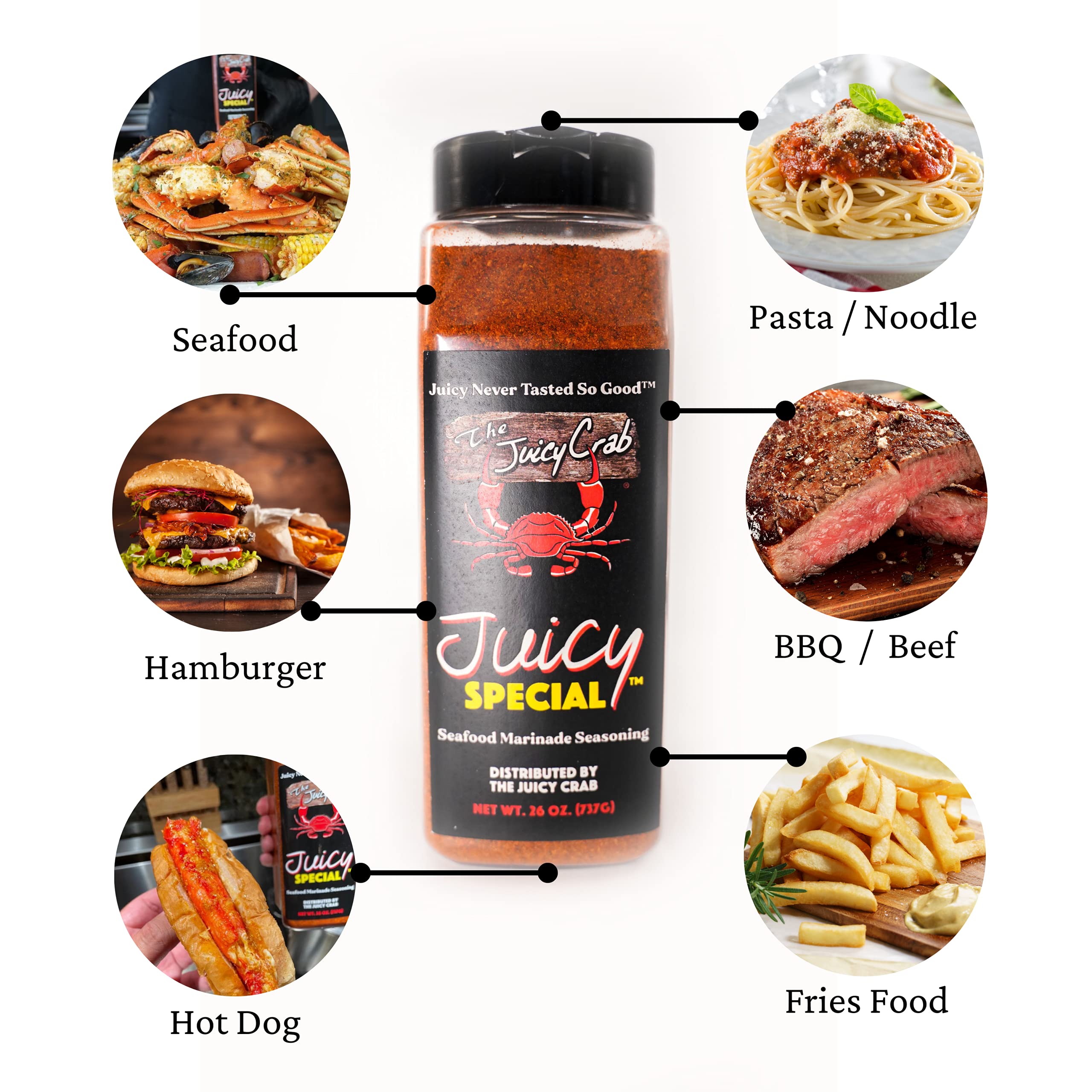 Jar of The Juicy Crab seasoning showcasing premium spice blend