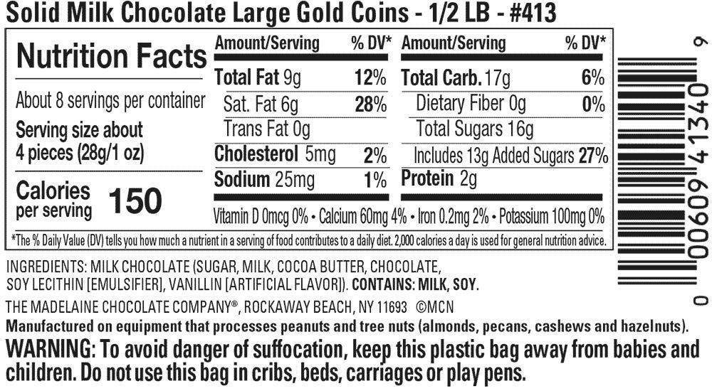 The Madelaine Chocolate Company gold-wrapped coins close-up, luxe candy accent for gift bowls.