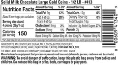 The Madelaine Chocolate Company gold-wrapped coins close-up, luxe candy accent for gift bowls.