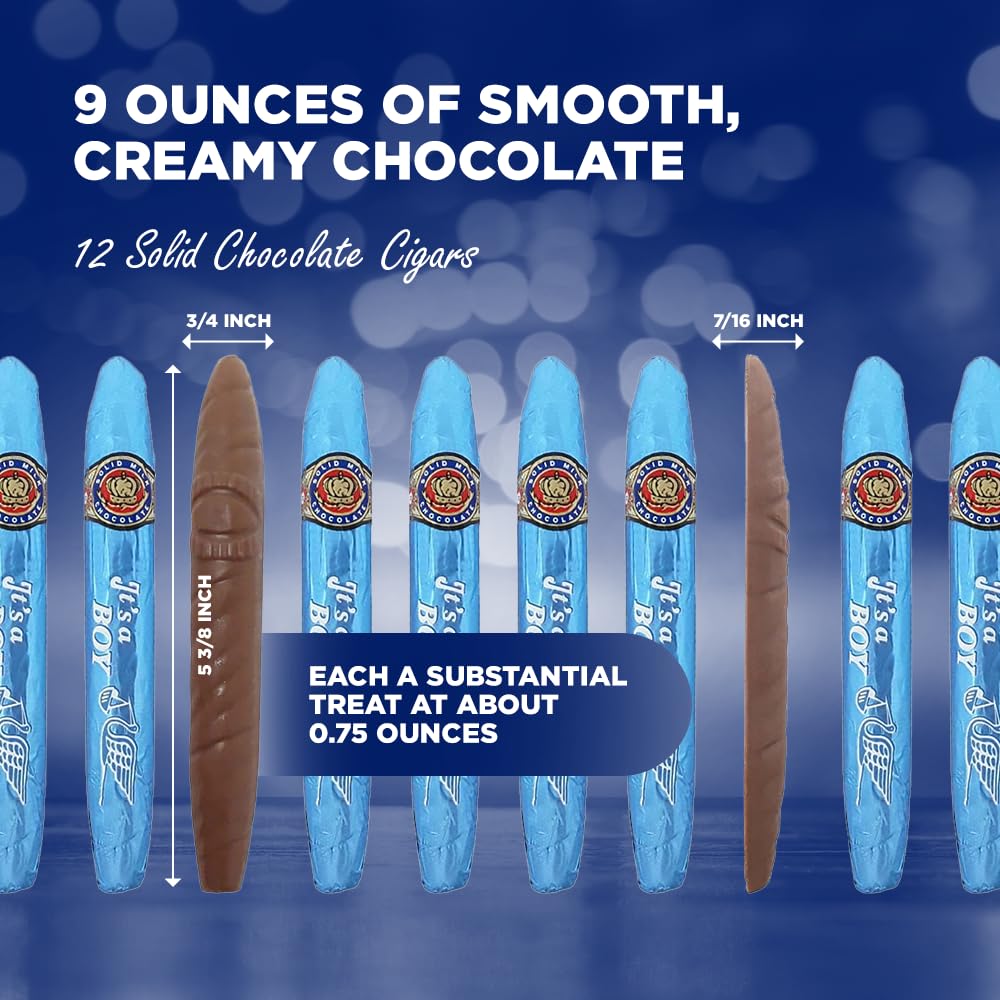 Intricate 0.75 oz Madelaine chocolate cigar with detailed molding.