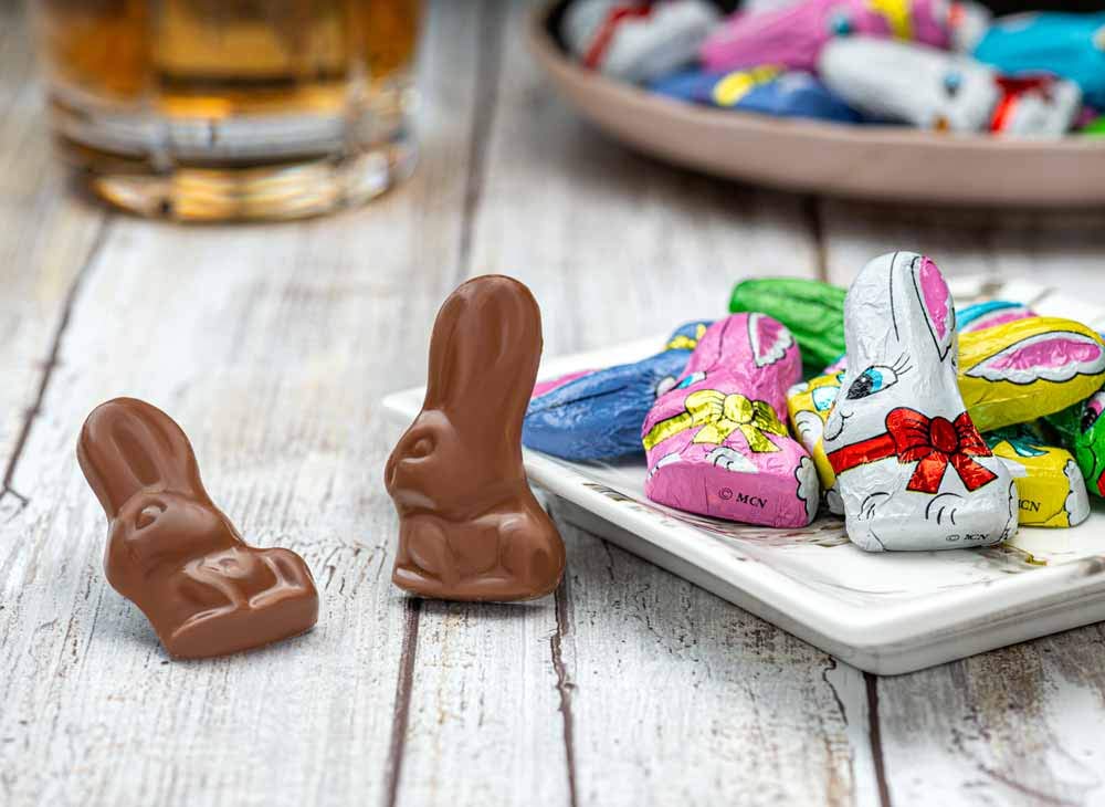 Madelaine Easter bunny in gift basket idea for celebrations.