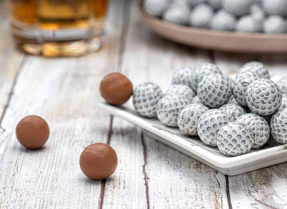 The Madelaine golf ball treats, foil-wrapped, great for gift bags and dessert tables