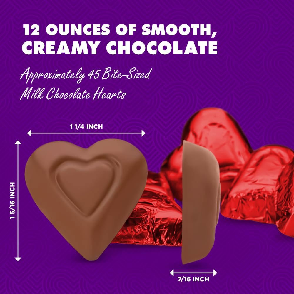 The Madelaine Mini Hearts, individually wrapped in red foil for party favors and treats.