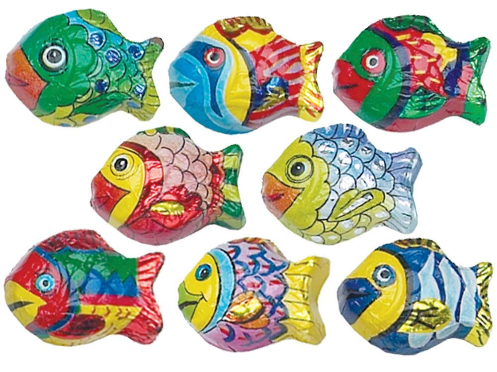 Easter candy idea: mini fish blues and yellows for festive gift bowls.