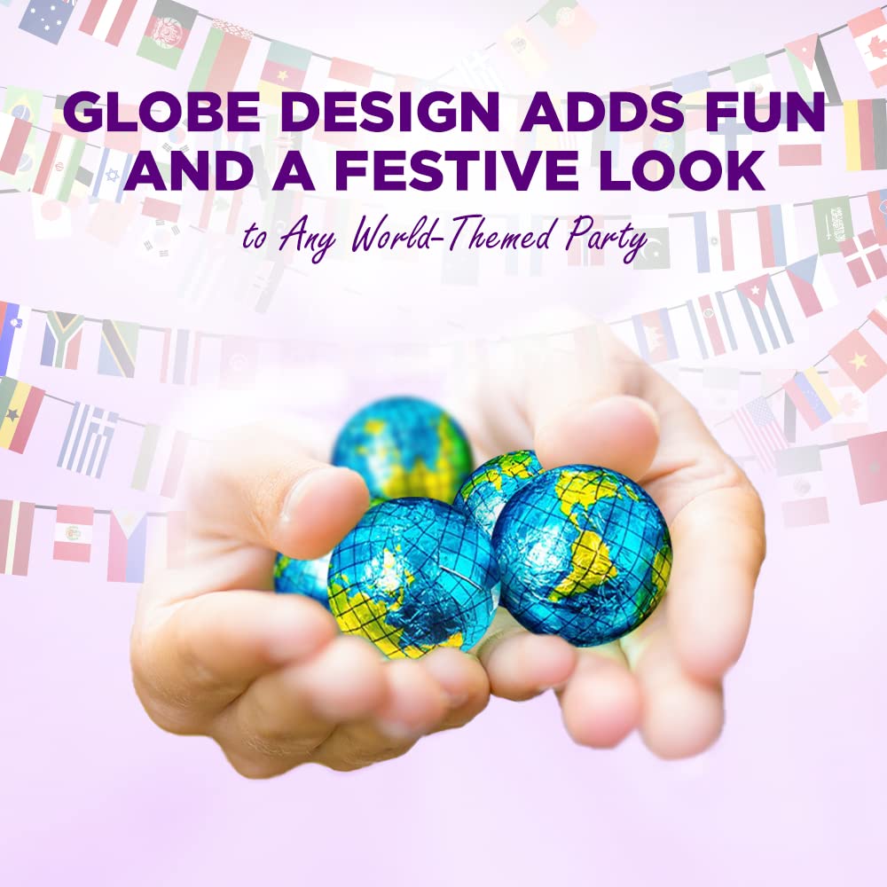The Madelaine map-design foil provides a festive, eye-catching candy wrap.