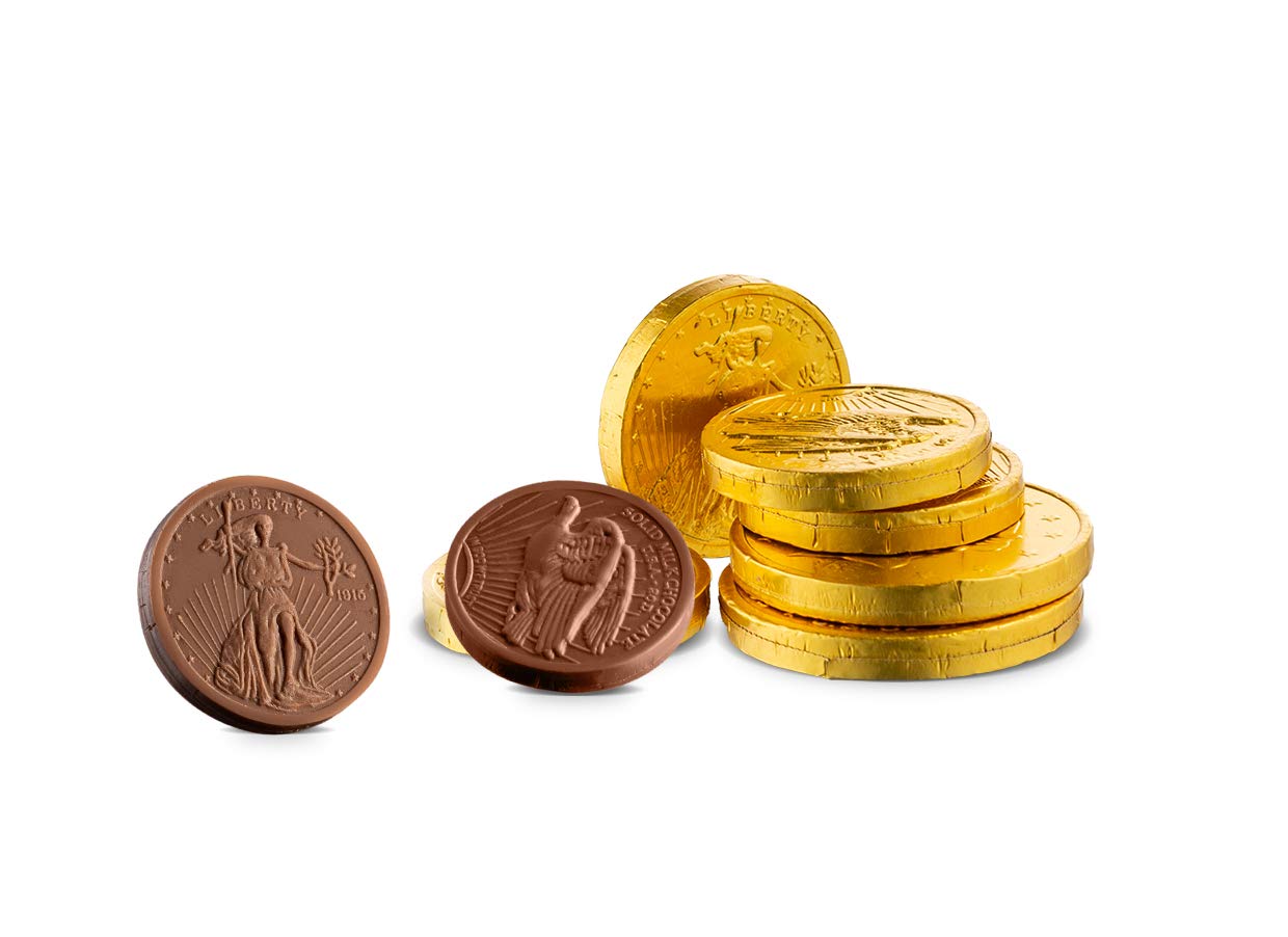 The Madeleine gold coins close-up showing foil and embossed design