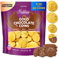 The Madeleine Gold Coins in festive foil for St. Patrick's Day décor