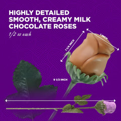 The Madeleine Chocolate Company milk chocolate rose close-up showing creamy melt-in-your-mouth texture.