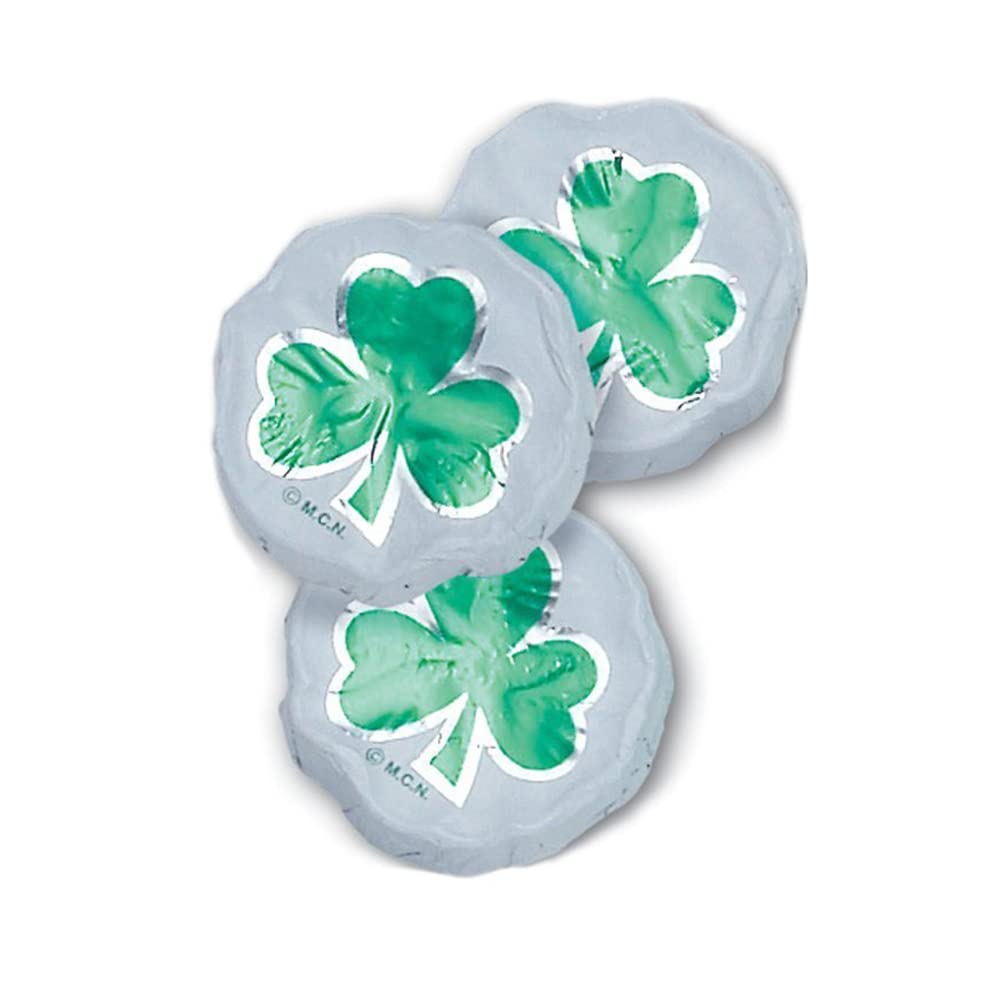 The Madelaine shamrock mold detail on a premium chocolate piece.