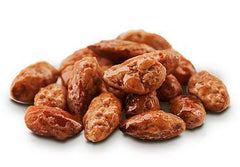 The Magic Bavarian Nuts cinnamon roasted almonds glaze closeup, a tempting gift idea.