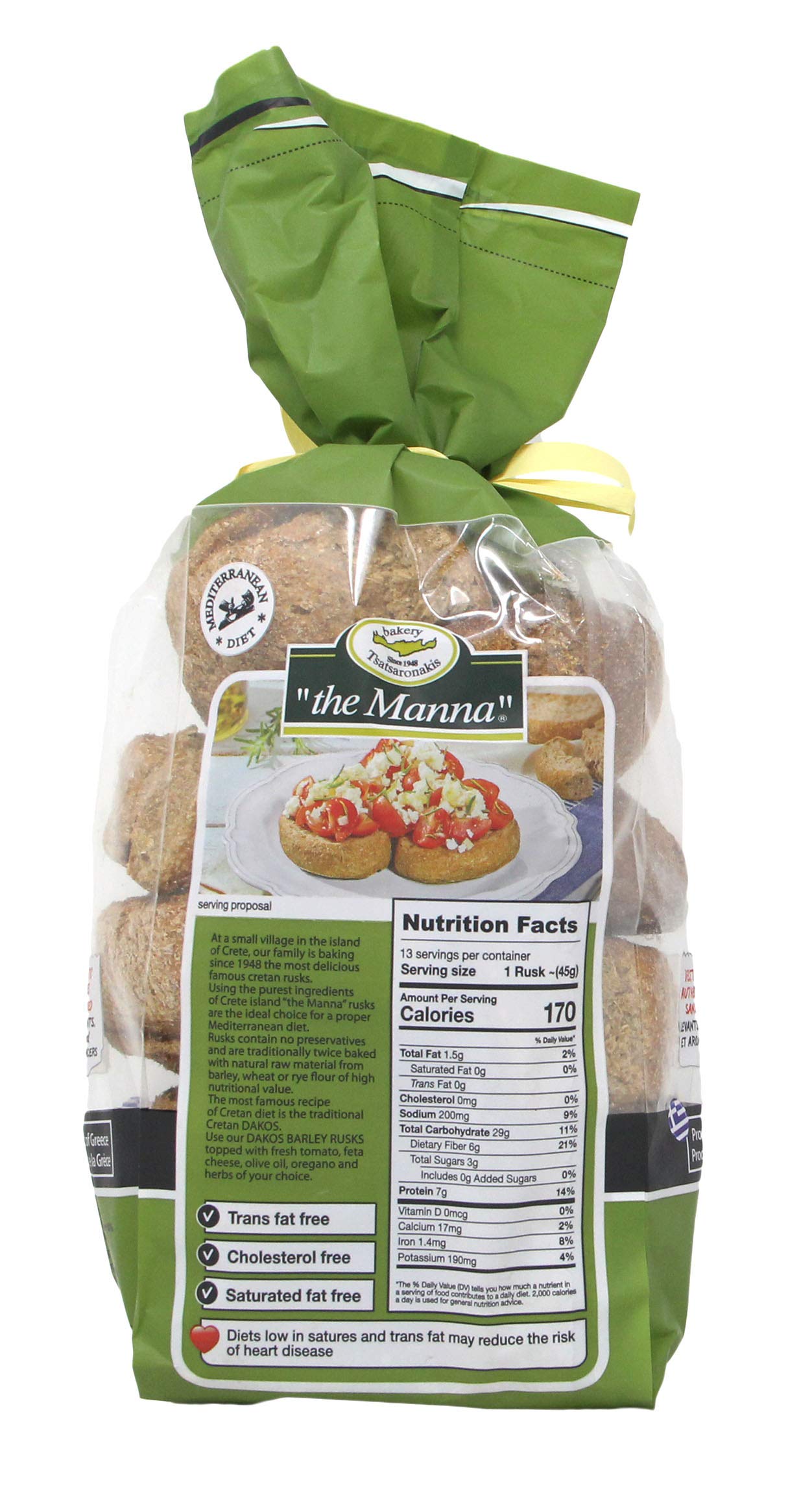 The Manna Cretan rusk crunchy slices ideal for dipping.