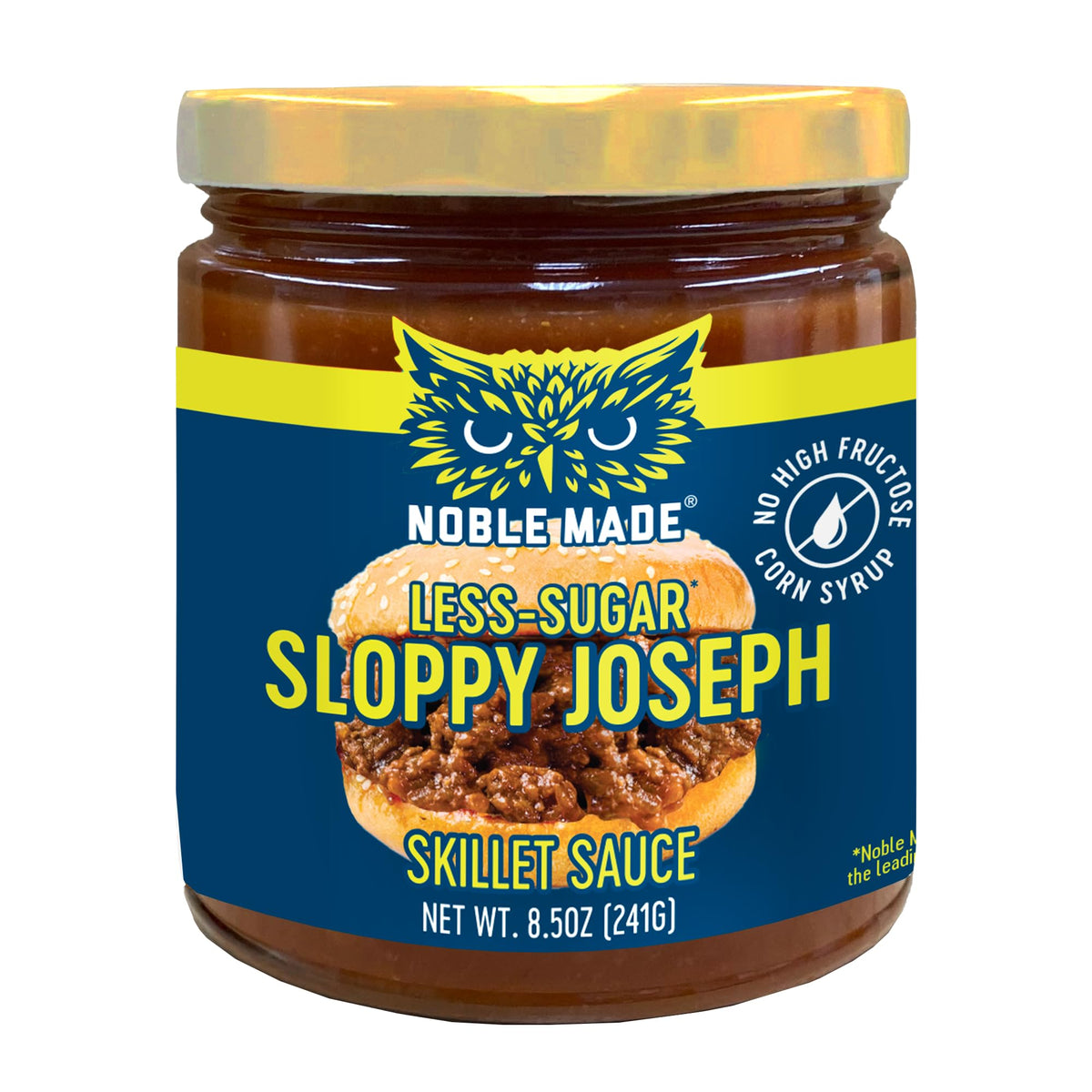 The New Primal Noble Made Less-Sugar Sloppy Joseph jar label — gluten-free, paleo-friendly dinner option