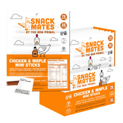 The New Primal Snack Mates Kids Chicken Maple Stick hero view, portable protein for busy days.