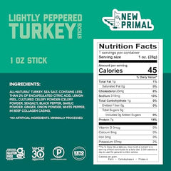 Texture close-up of The New Primal Turkey Light Peppered shows savory bite.