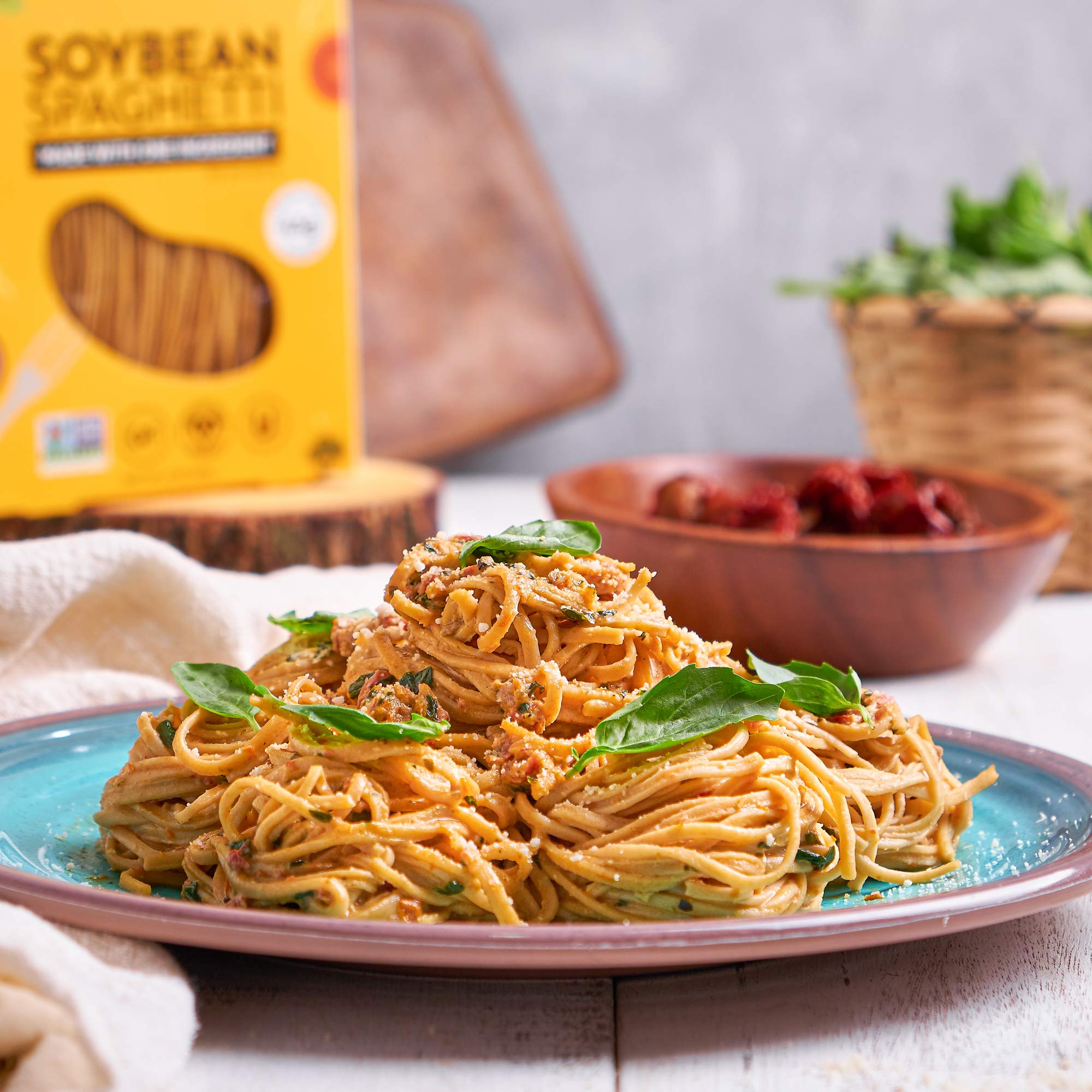 The Only Bean black bean fettuccine pack features gluten-free ingredients with robust texture