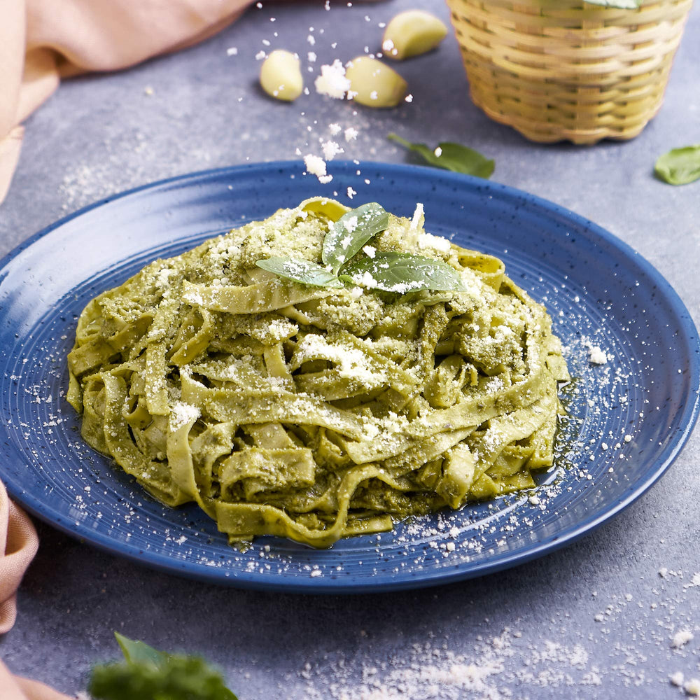 A plate of The Only Bean cooked noodles ready for quick weeknight meals