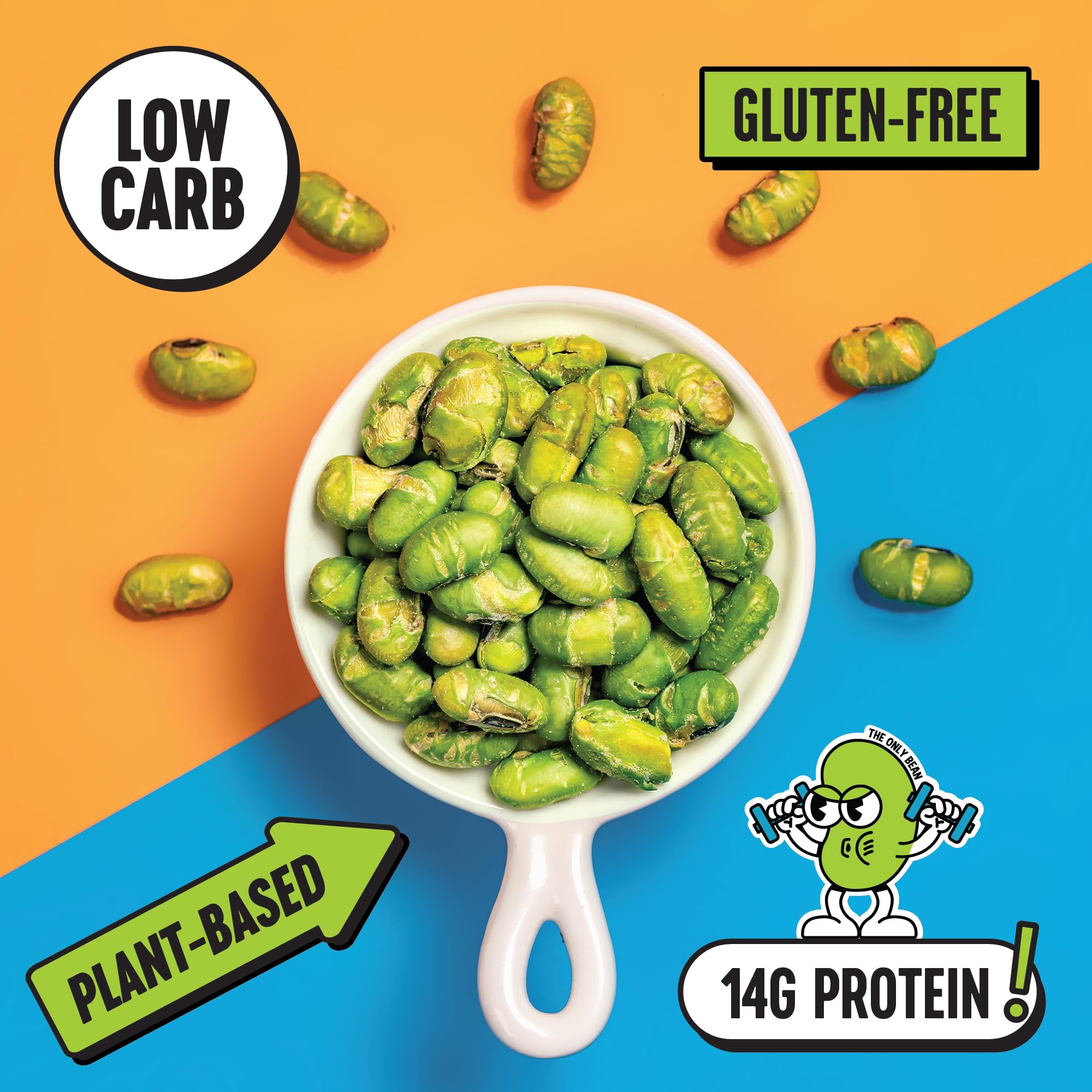 The Only Bean Crunchy Edamame Ranch bag, gluten-free crunch.