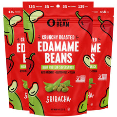 The Only Bean Crunchy Edamame Sriracha bag with bold flavor and protein.