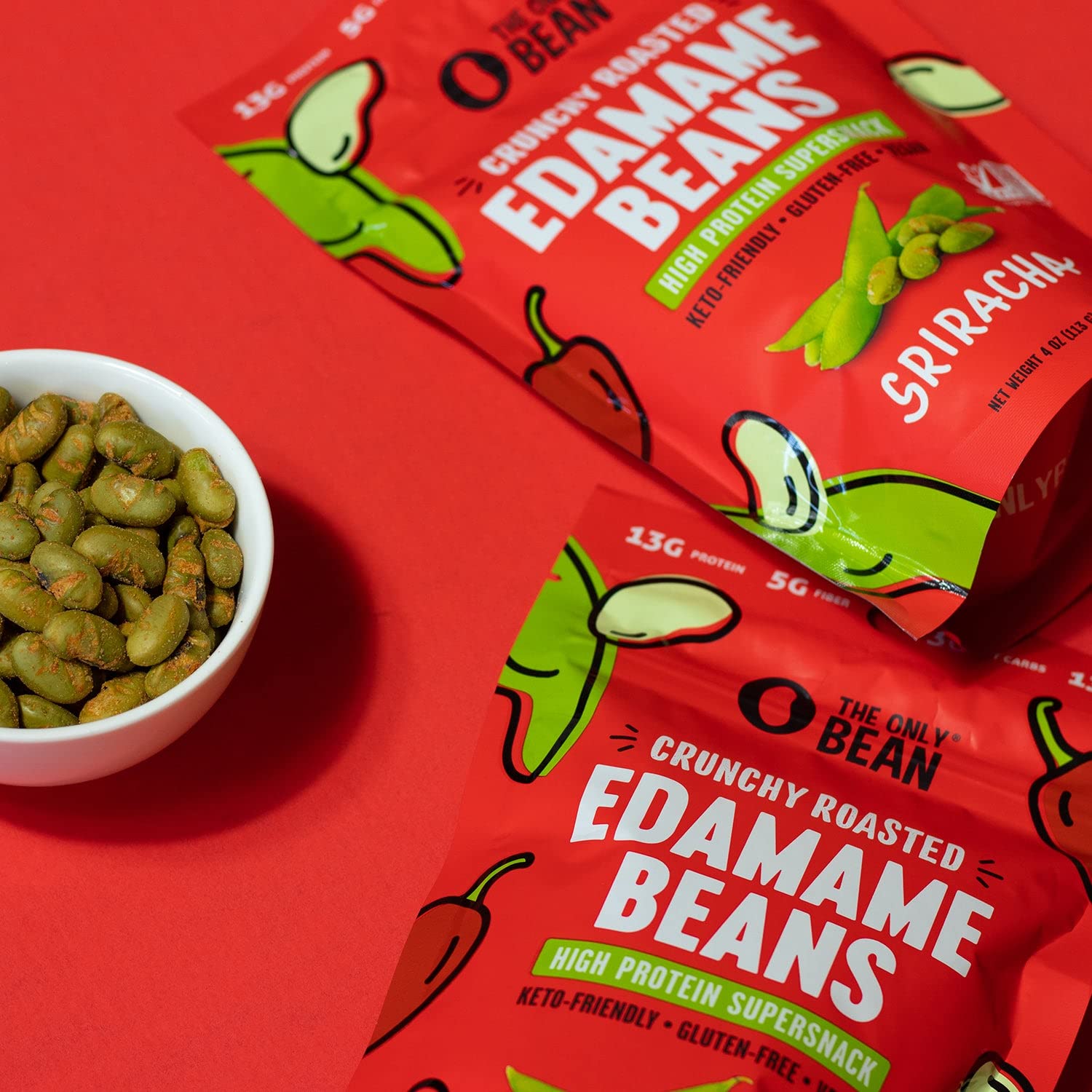 The Only Bean edamame crunch on a salad top adds savory texture.
