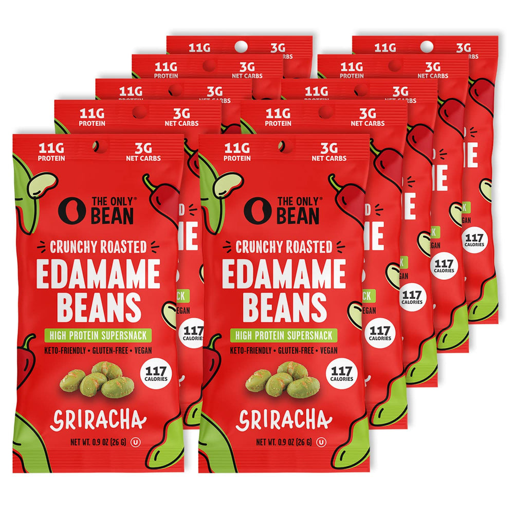 The Only Bean Sriracha edamame is a convenient protein source for travel.
