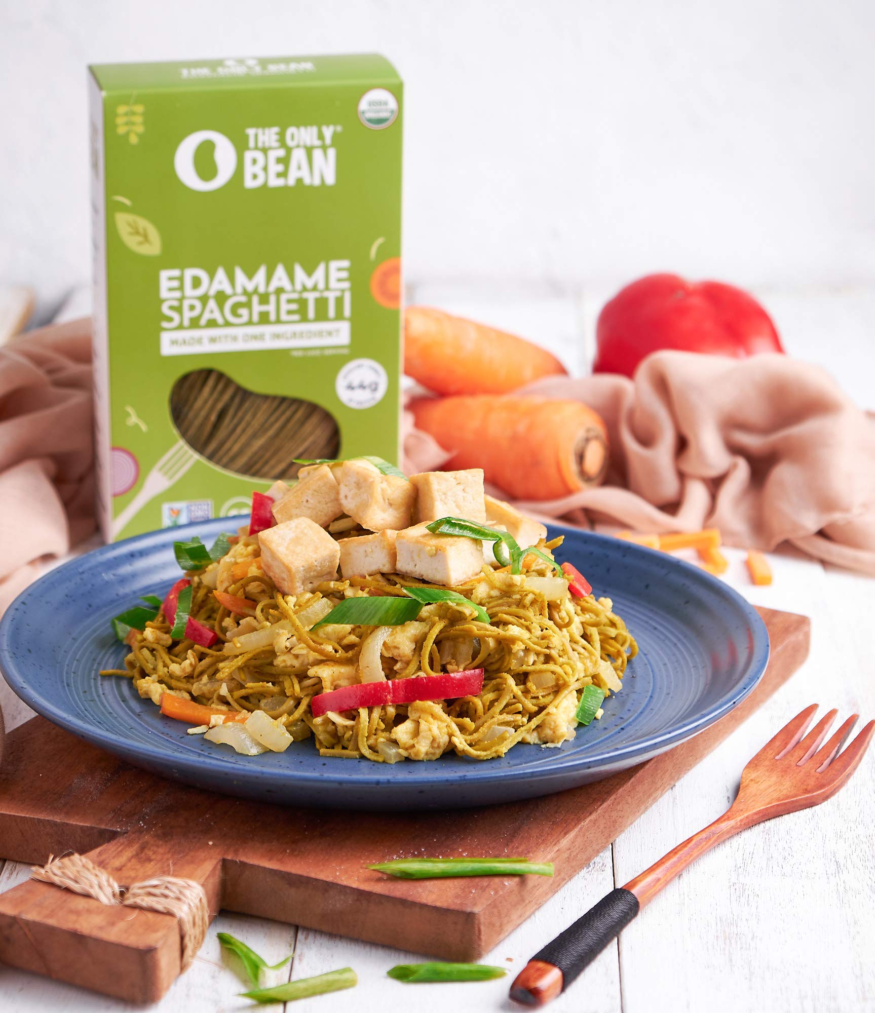 The Only Bean Edamame Spaghetti with low net carbs for keto-friendly dining.