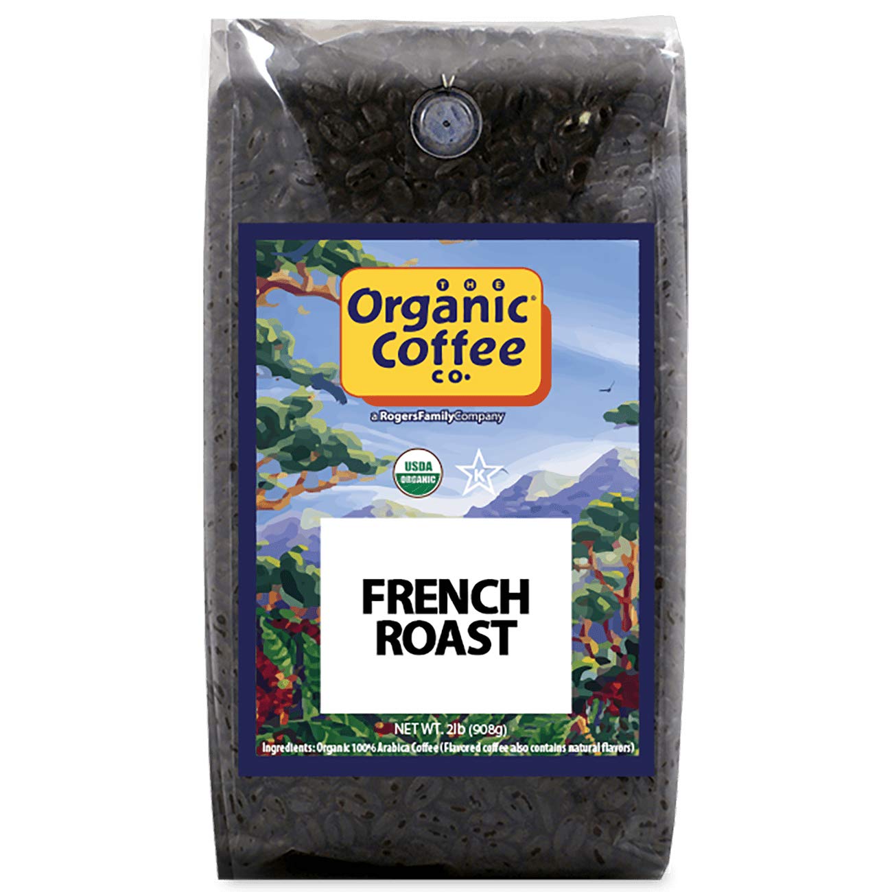 The Organic Coffee Co. French Roast whole beans deliver bold aroma for a rich morning