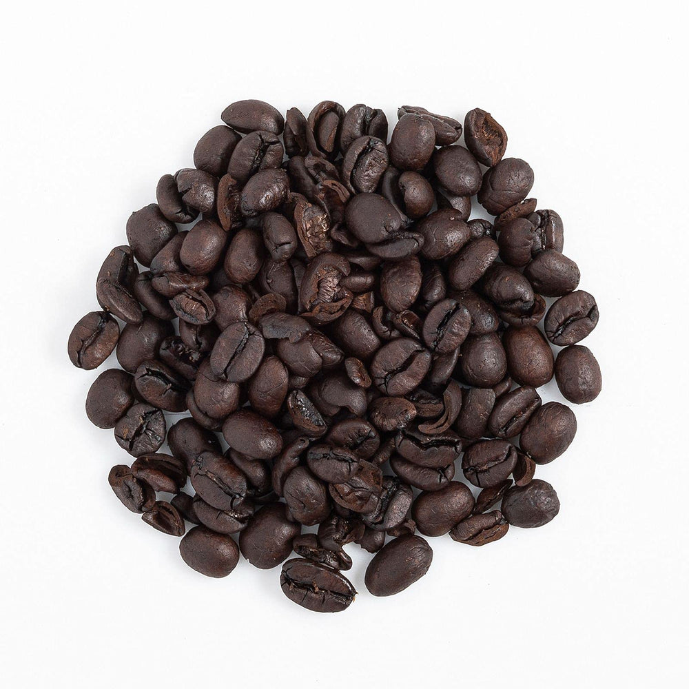 Gorilla Decaf label close-up emphasizes organic, water-processed decaf and Central American origin.
