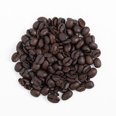 Gorilla Decaf label close-up emphasizes organic, water-processed decaf and Central American origin.