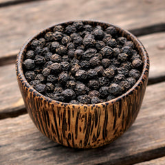 The Organic Pantry black Tellicherry peppercorns bottle for grinder with aroma