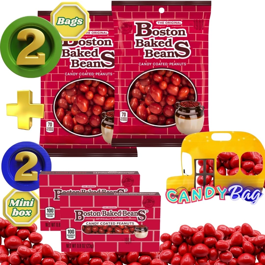 The Original Boston Baked Beans packaging view showing two 4.3oz bags for sharing.