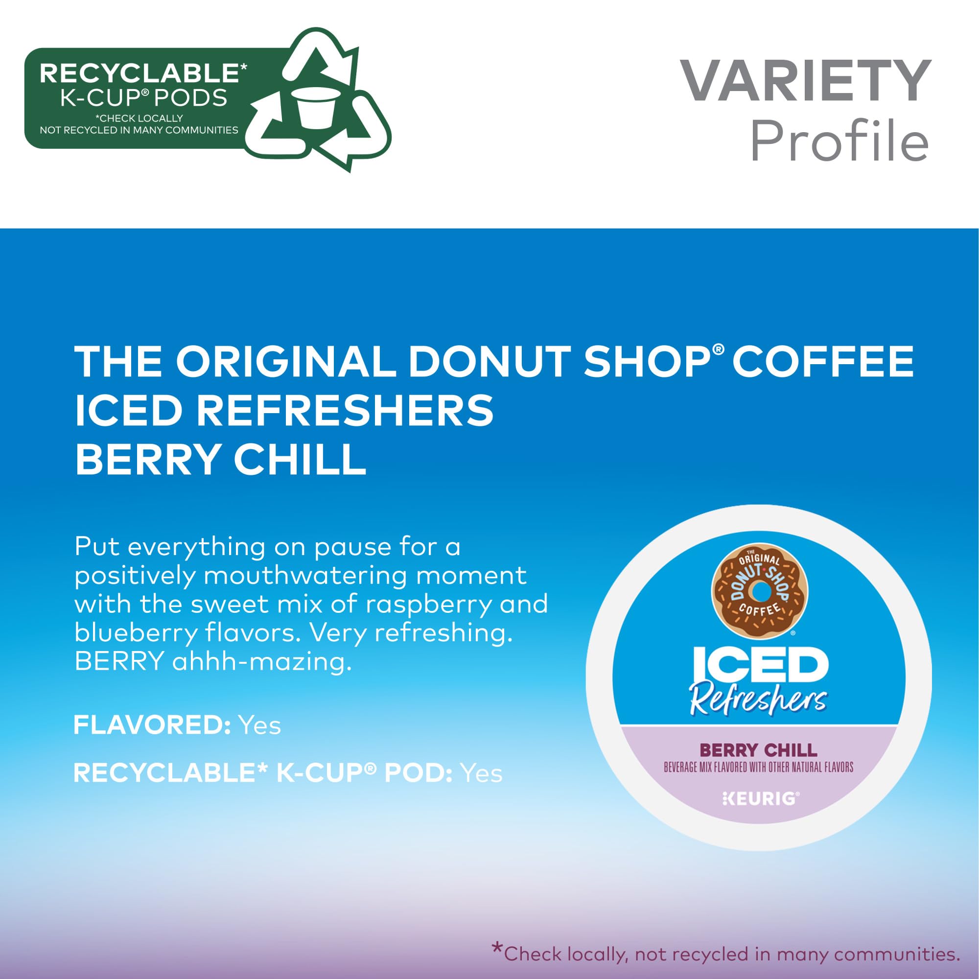 The Original Donut Shop Berry Chill pod ready for an iced brew.