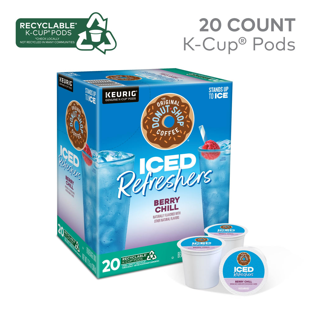 The Original Donut Shop Berry Chill pod in Keurig machine for easy flavor.