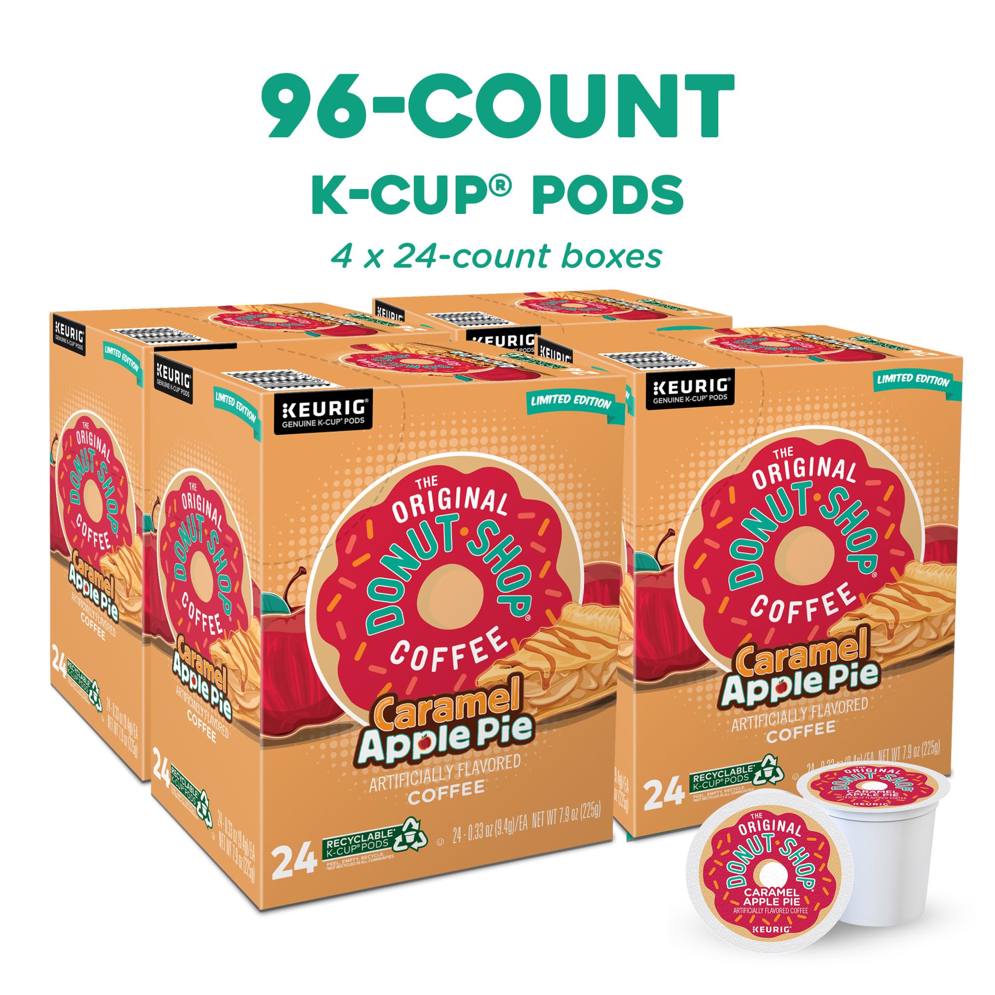 The Original Donut Shop K-Cup Caramel Apple Pie pod delivers convenient single-serve flavor.