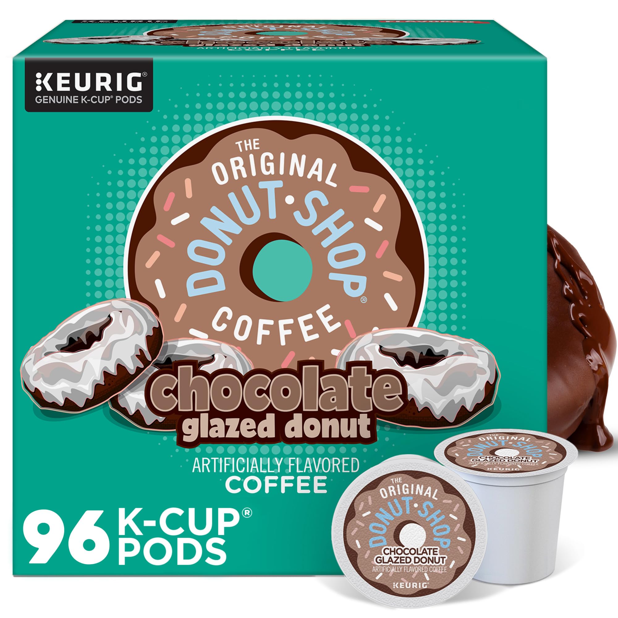 The Original Donut Shop chocolate glazed K-Cup box showing inviting aroma