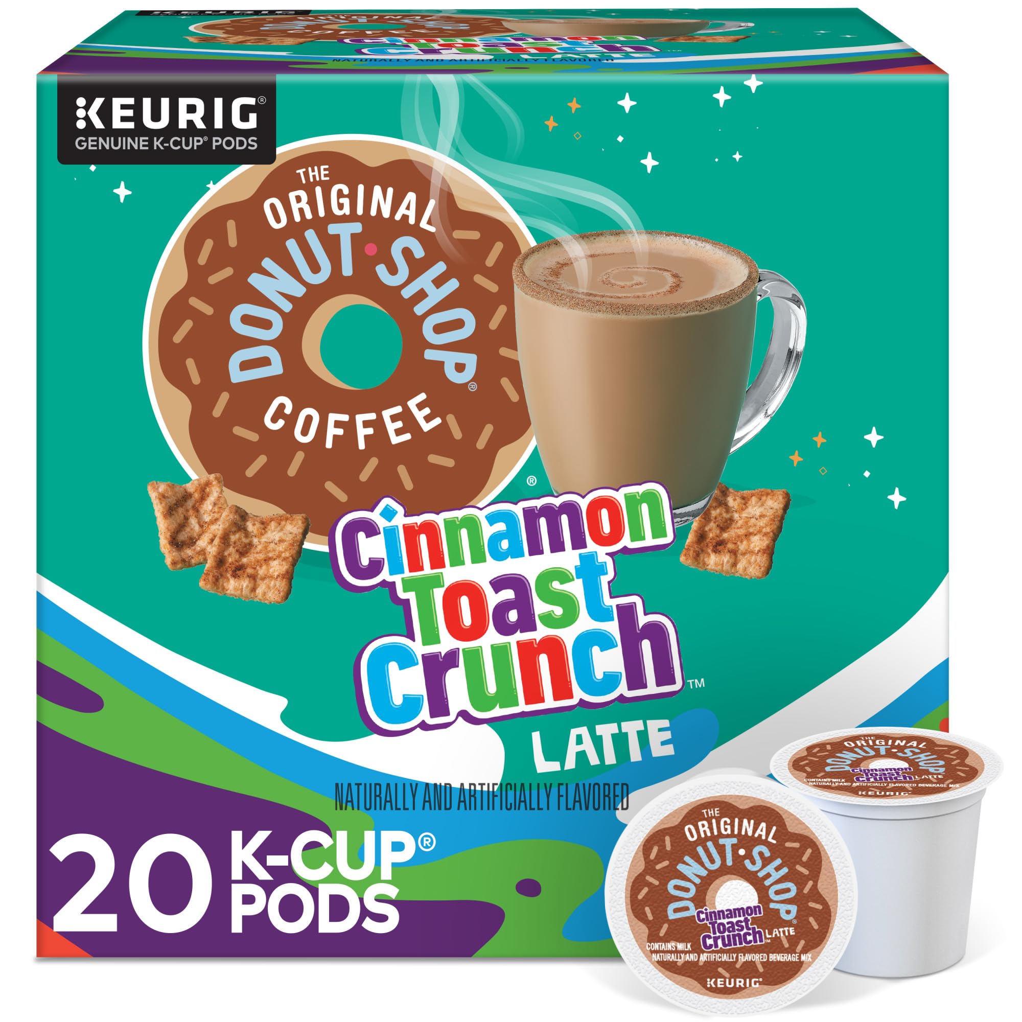 The Original Donut Shop Cinnamon Toast Crunch latte box front ready to brew