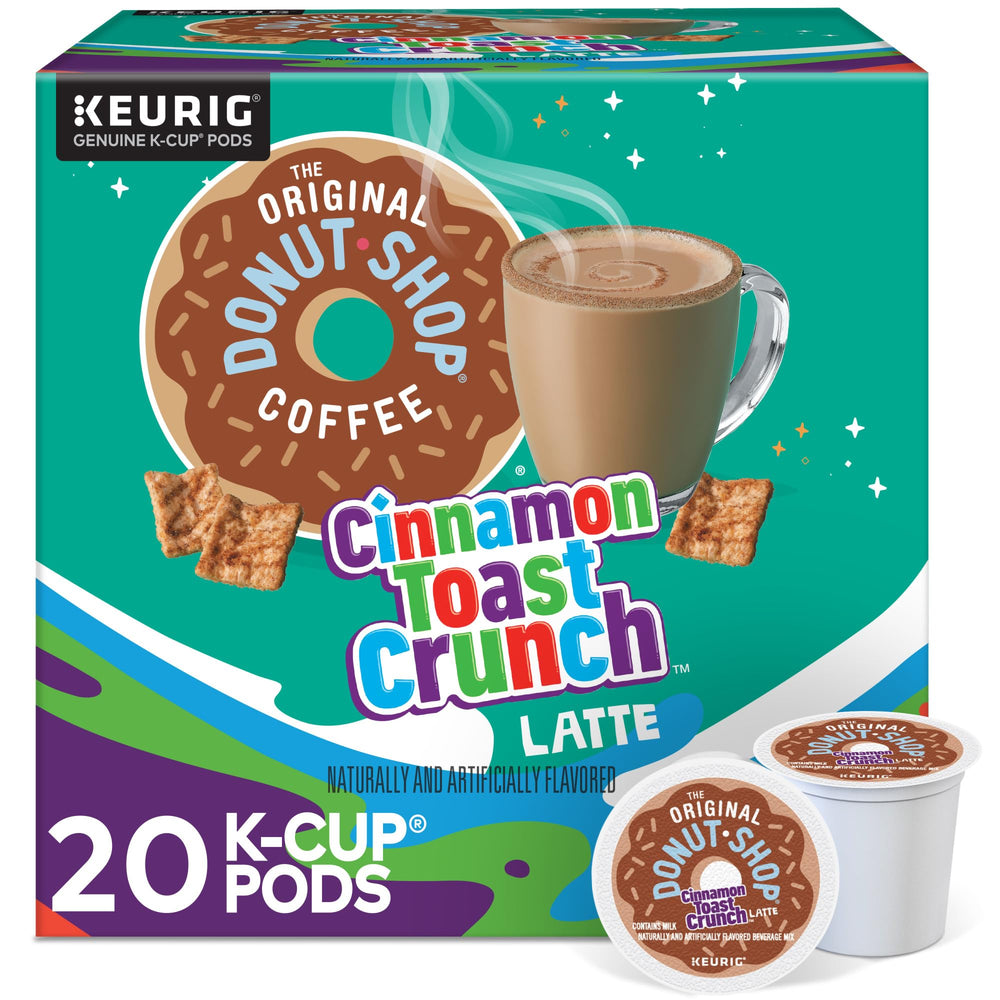 The Original Donut Shop Cinnamon Toast Crunch latte box front ready to brew