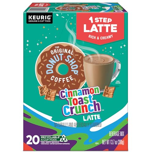 Kitchen scene with latte pod ready to brew on Keurig