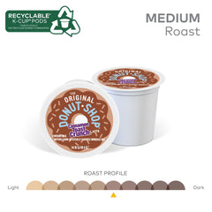 Pod in cup showing creamy latte aroma and cinnamon swirl