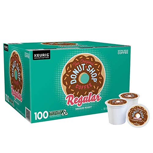 The Original Donut Shop coffee K-Cup pod with box and cups for quick mornings.