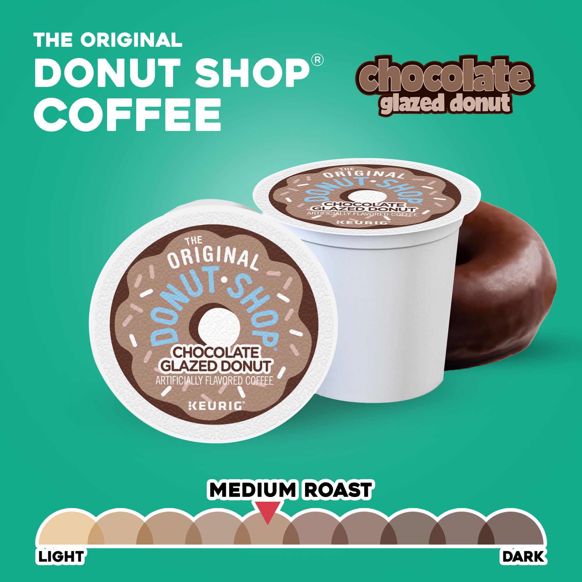 Close-up of chocolate glaze flavor notes in The Original Donut Shop
