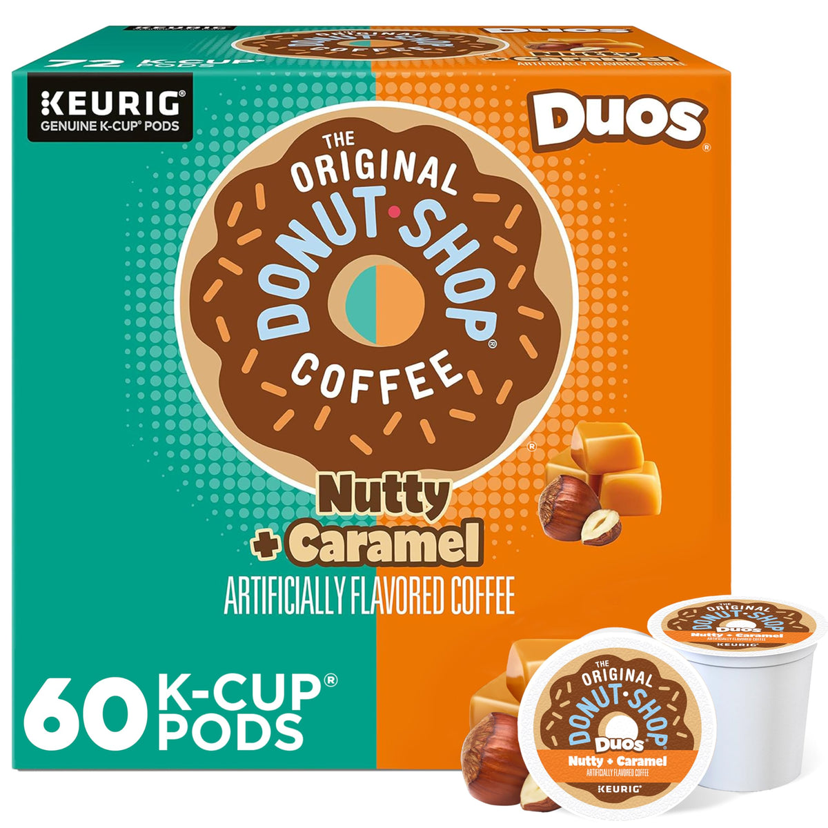 The Original Donut Shop Nutty + Caramel pods offer balanced flavor in each Keurig cup