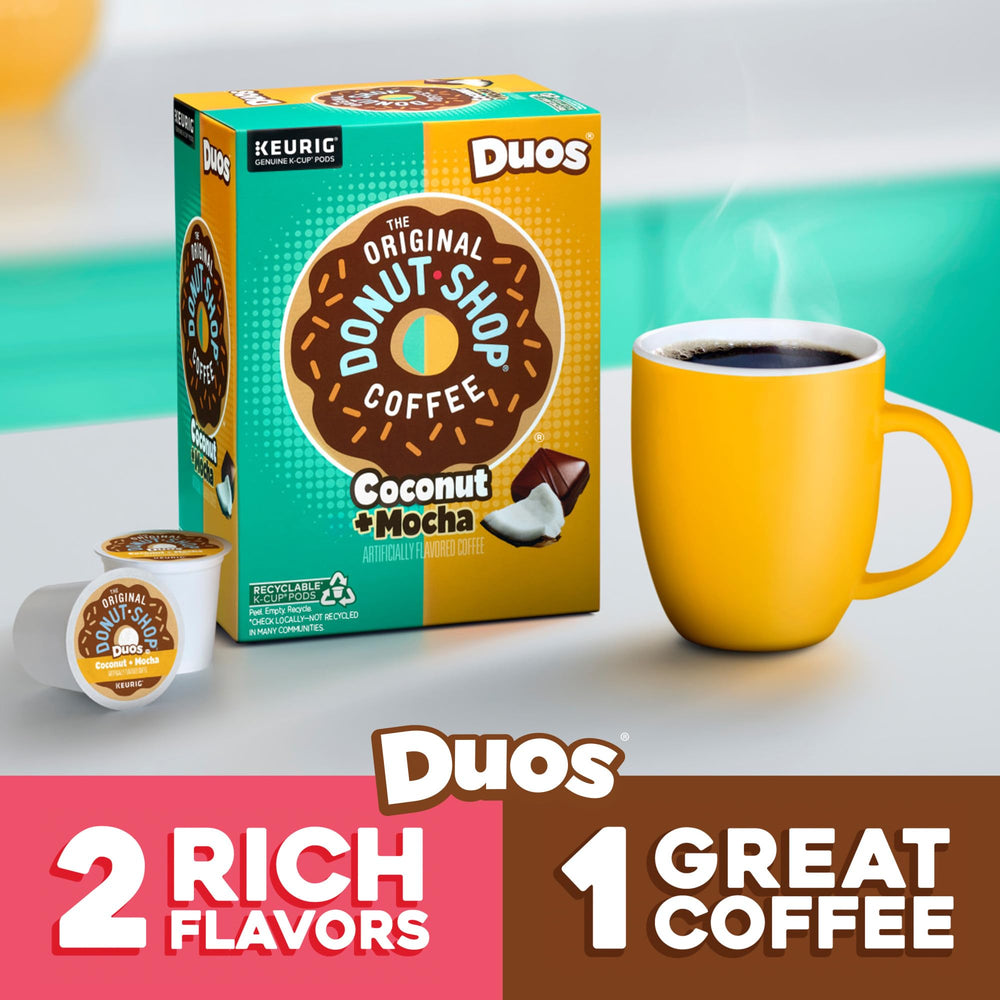 The Original Donut Shop Duos coconut-mocha aroma fills your kitchen during prep.