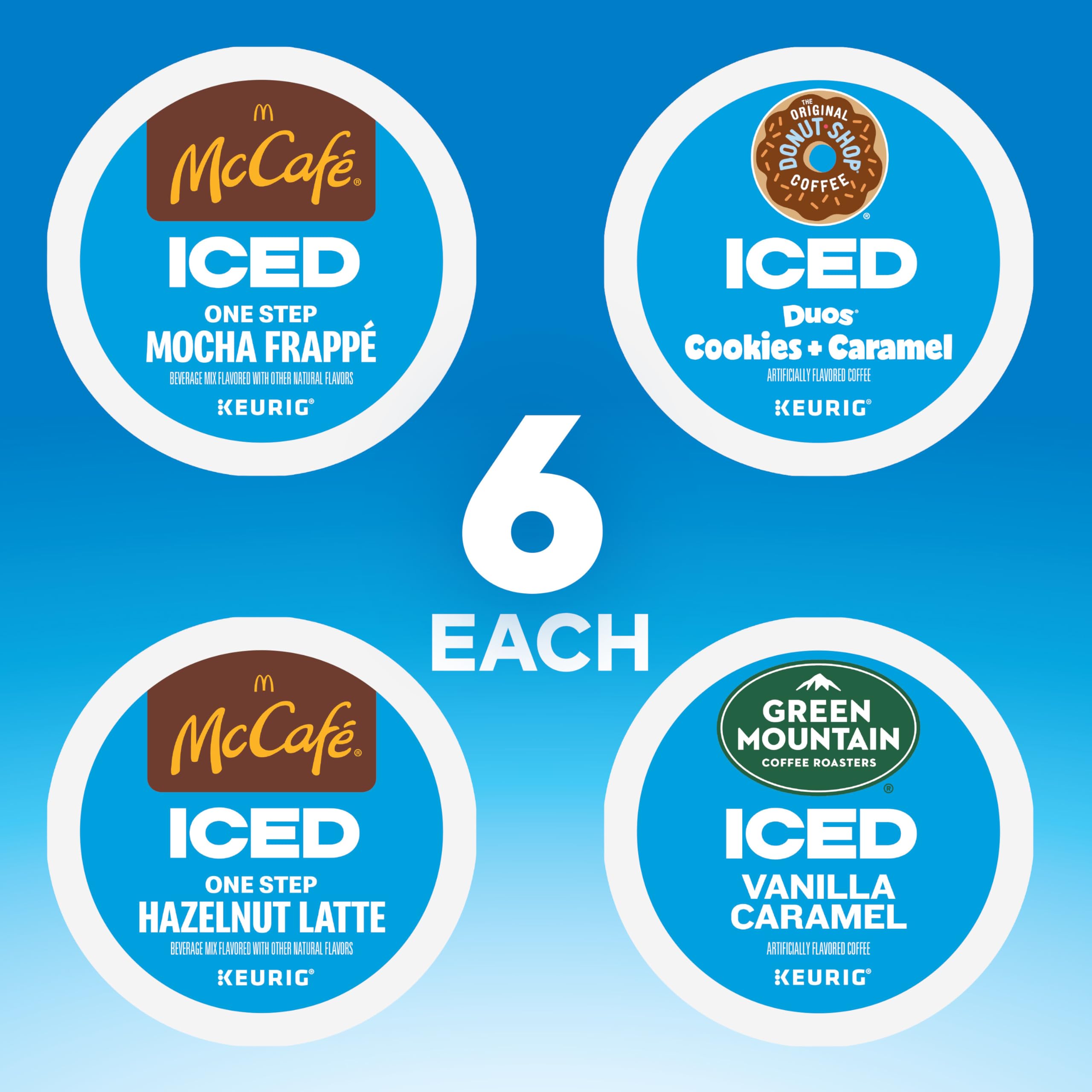 Closeup packaging for The Original Donut Shop iced duos cookies and caramel pods