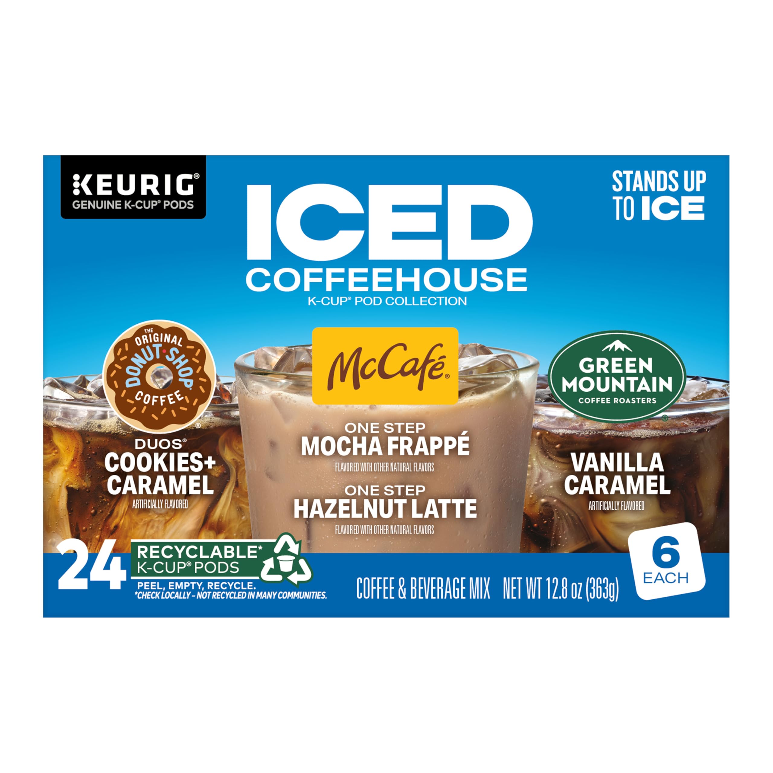 Variety-pack label on The Original Donut Shop iced duos cookies and caramel