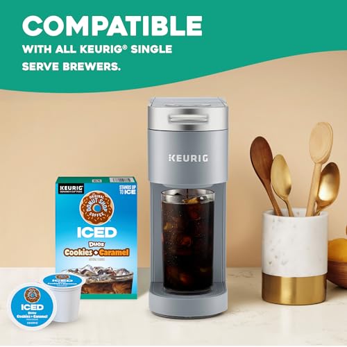 Brew-over-ice instructions shown with a tall tumbler.