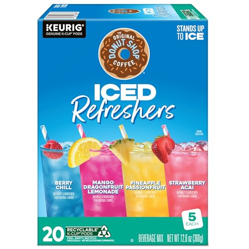 The Original Donut Shop Iced Refreshers 8 oz brewing guide is included.